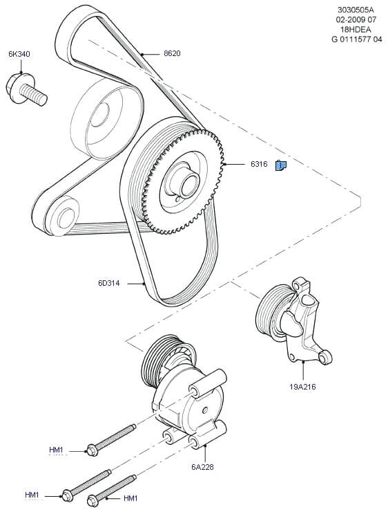 Приводной ремень и ролик на двигателе, устранение свиста - Ford Focus 2
